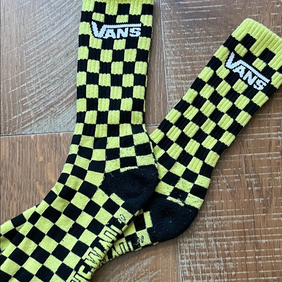 Vans Bold Checkered Socks in Black and Yellow - Picture 4 of 4